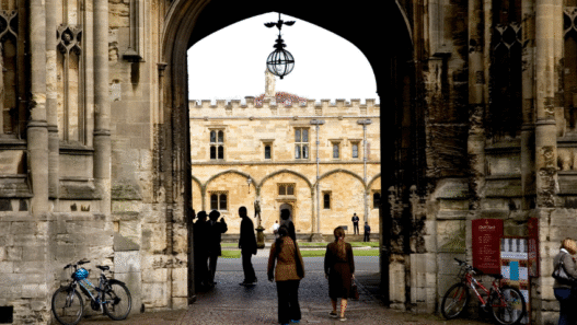 students going in university from entrance